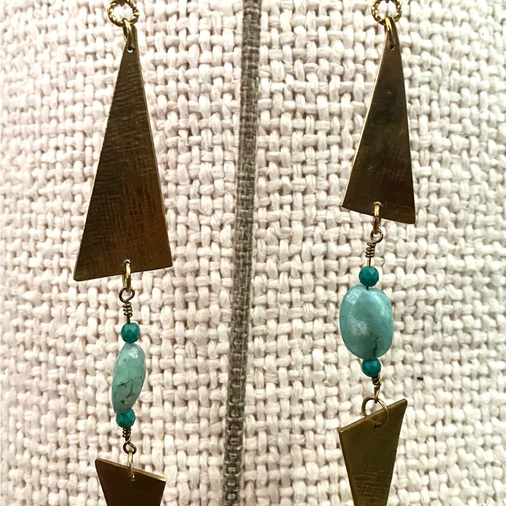 Sundance Catalog Geometric Bronze Earrings